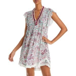 POUPETTE ST BARTH Sasha Floral Mini Dress Lace Size XS